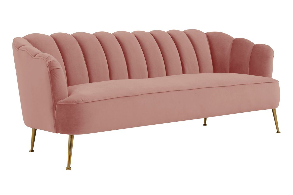 Daisy Petite Blush Velvet Sofa At Gardner-White throughout