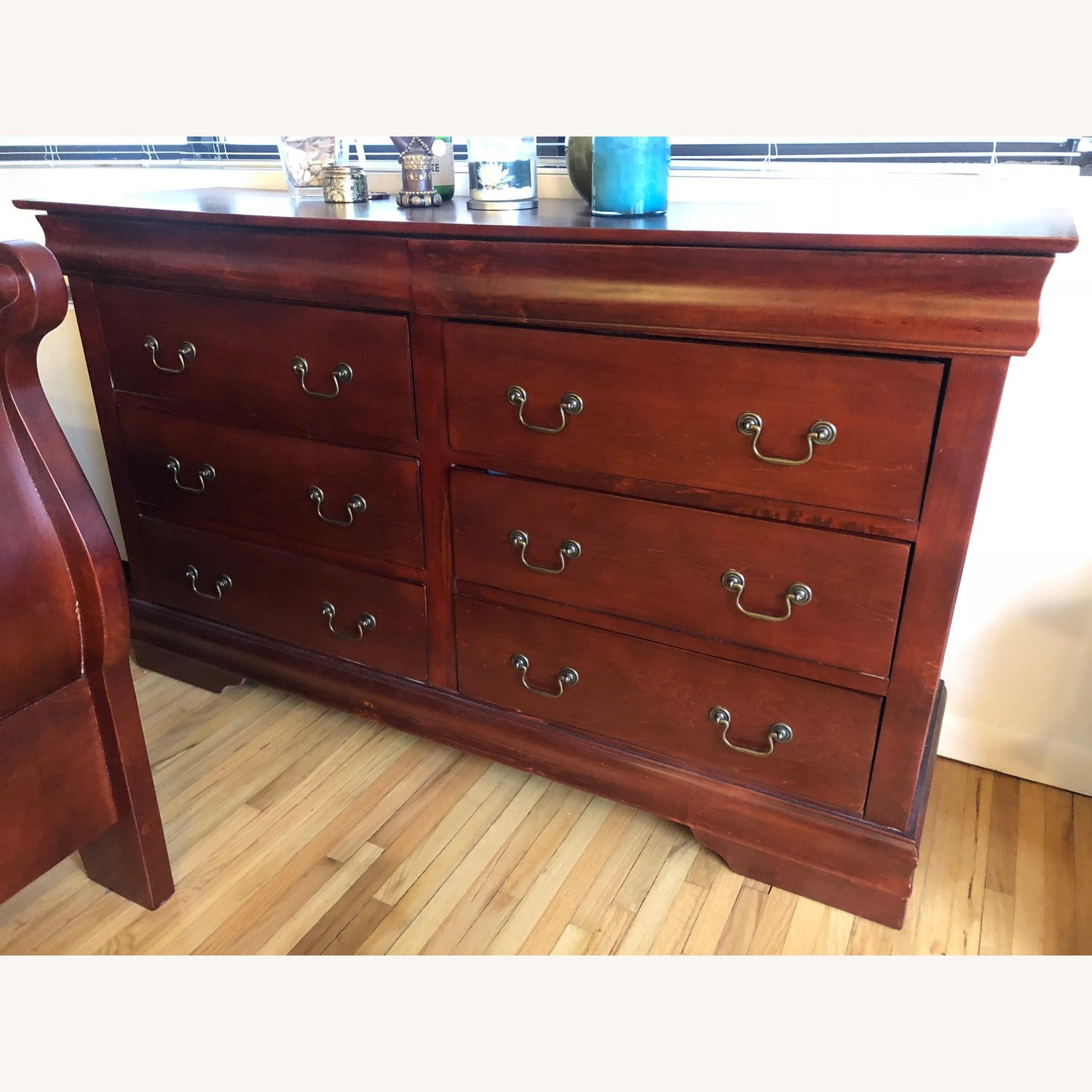 Dark Cherry Wood 6-Drawer Dresser - Aptdeco intended for