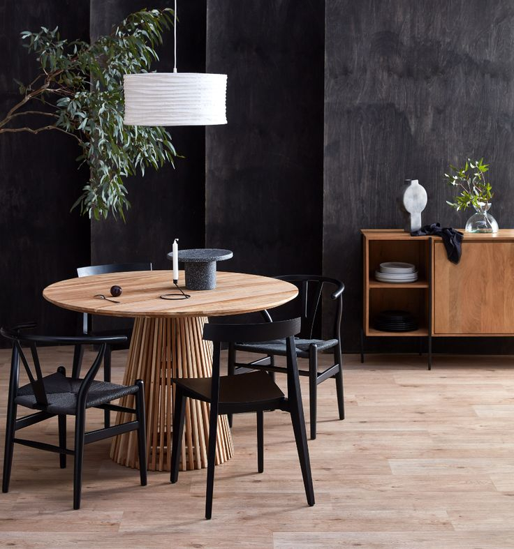 Darla Round Teak Wood Dining Table | Black Round Dining Table ... inside Understanding the Craftsmanship Behind the Oak-Black Round Dining Table