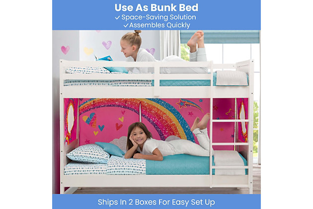 Delta Children Low Twin Loft Bed And Jojo Siwa Bedroom Bundle | Ashley pertaining to