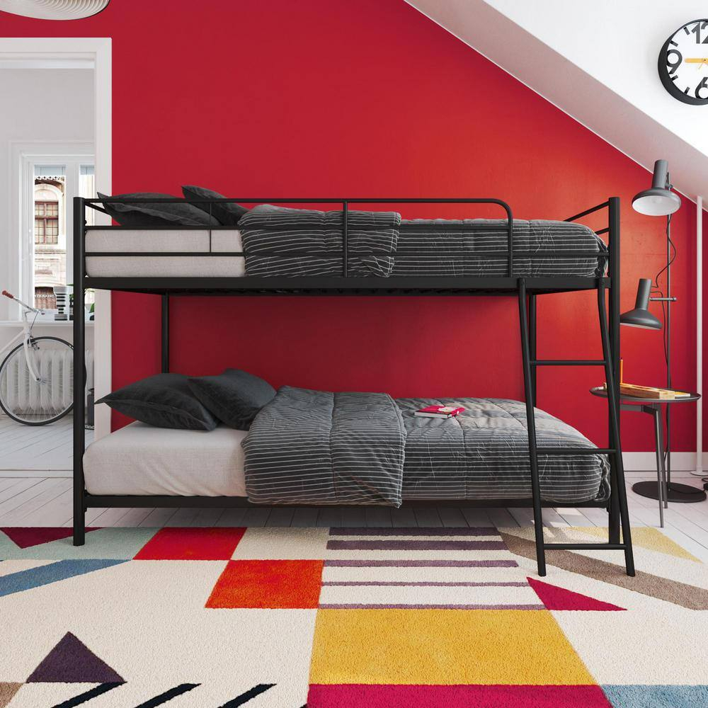 Dhp Fulton Black Metal Twin Over Twin Bunk Bed | Bigeasymart.com with
