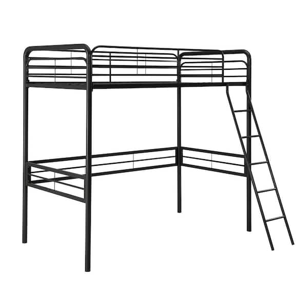 Dhp Olivia Black Twin Metal Loft Bed De08894 - The Home Depot within The Essential Guide to Black Twin Metal Loft Beds With Integrated Desks