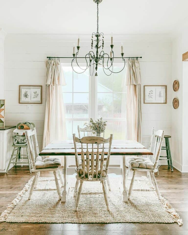Dining Table With Rustic White Spindle Chairs - Soul &Amp; Lane regarding