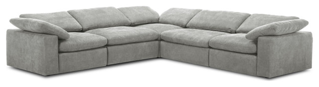 Divani Casa Corinth Modern Gray Fabric Sectional Sofa With 3 Power ... for How to Choose the Perfect Macadamia Gray Fabric Sectional Sofa for Your Home