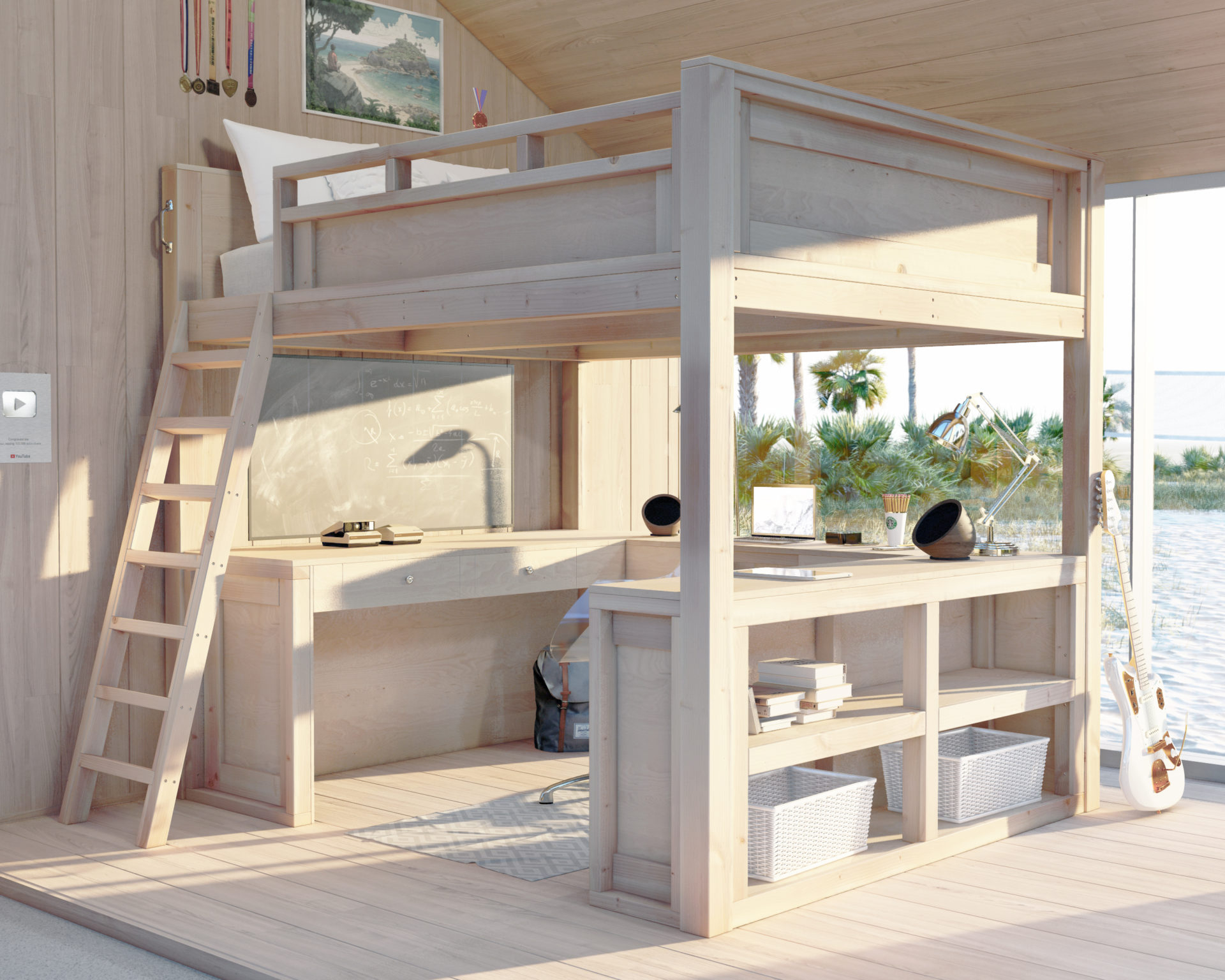 Diy Queen Loft Sleep And Study Bed Plan - Diy Projects Plans intended for