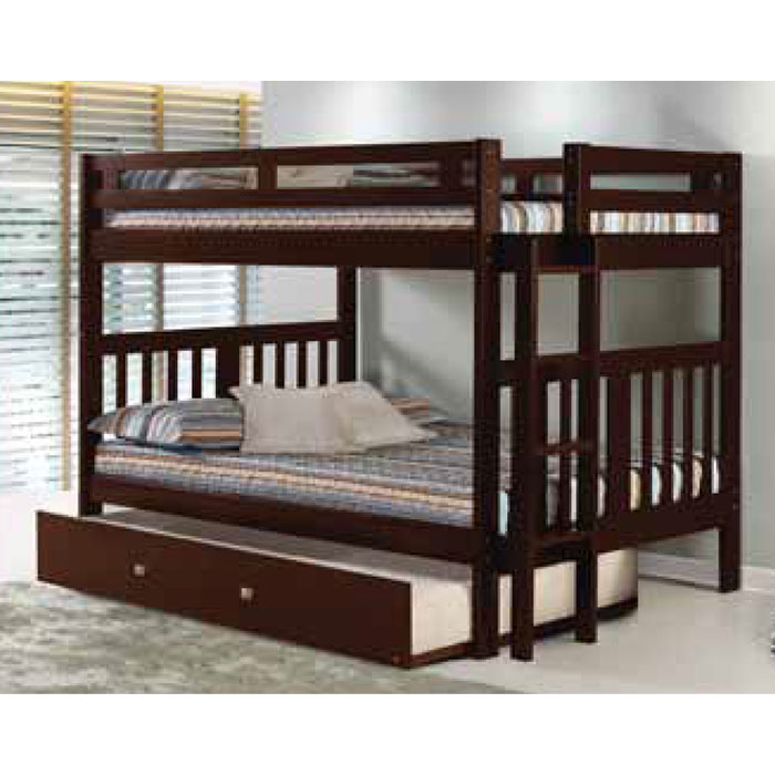 Donco Full/Full Cappuccino Mission Bunk Bed- Bunk Bed Buy throughout Beyond the Basics Choosing the Best Mission Bunk Bed with a Trundle for Your Family