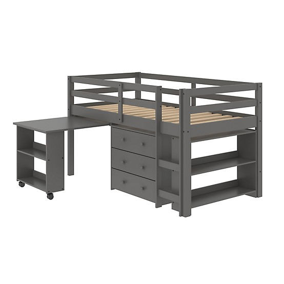 Donco Kids Study & Sleep Twin Dark Grey Low Loft Bed At Tractor Supply Co intended for Transforming Sleep Spaces Making the Most of the Donco Kids Howlitz Bed