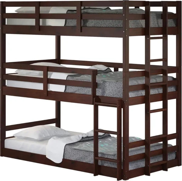 Donco Kids Triple Bunk Bed - Dark Cappuccino | Big Ben Furniture for