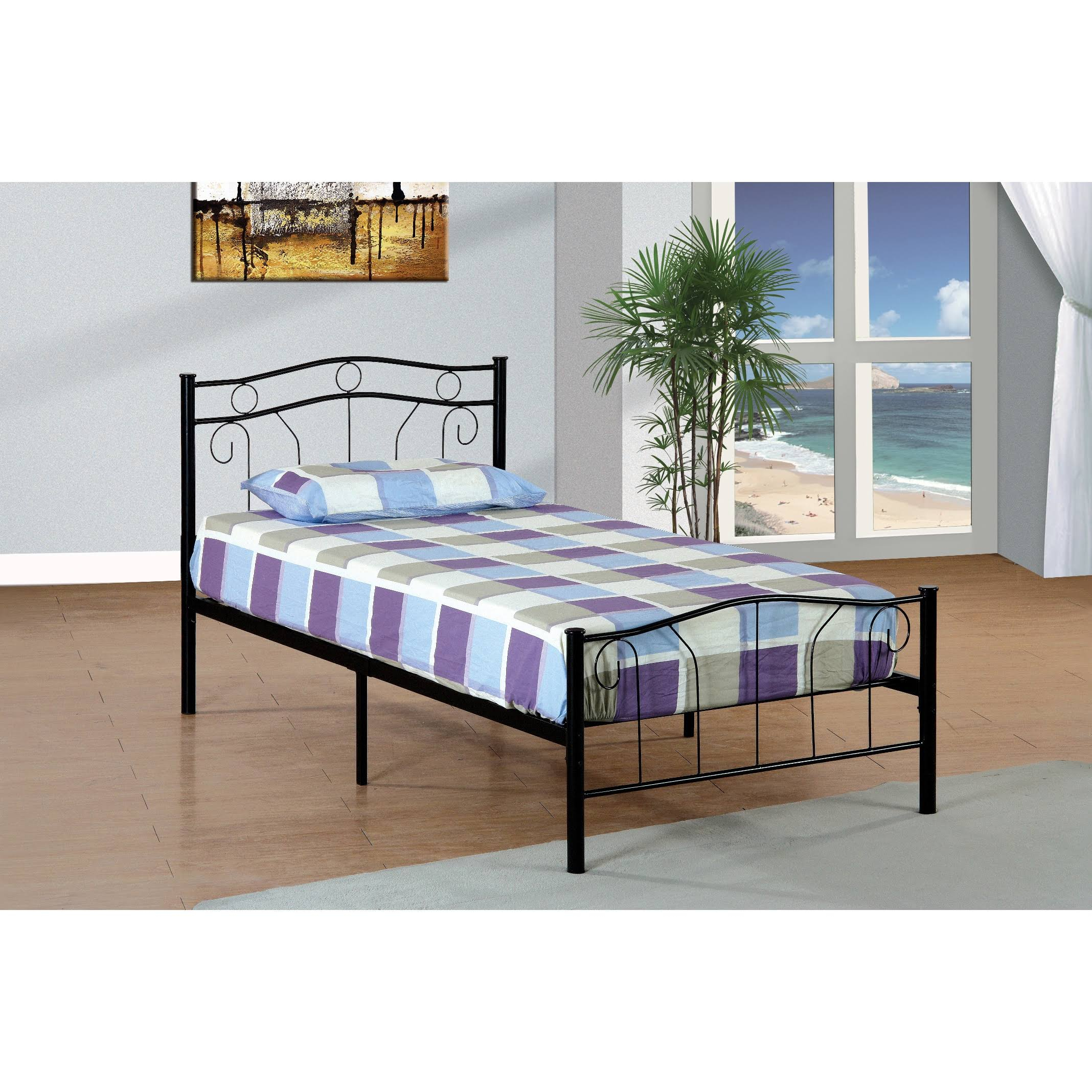 Donco Kids Twin Metal Bed, Black - Wxf-02 inside