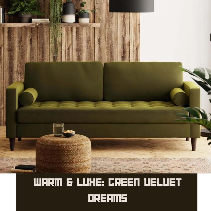 ปักพินโดย Isabel |Green Velvet Sofa |Liv ใน Emerald Cozy Green Velvet ... within Embrace Elegance with the Owen Green Velvet Living Room Couch