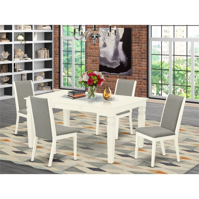 East West Furniture Weston 5-Piece Wood Dining Room Table Set In Linen ... with Creating Your Dream Dining Space with the Weston 5-Piece Set