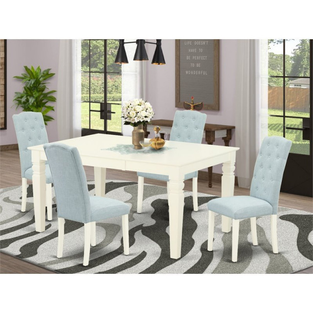 East West Furniture Weston 5-Piece Wood Dining Set In Linen White/Baby ... with Creating Your Dream Dining Space with the Weston 5-Piece Set