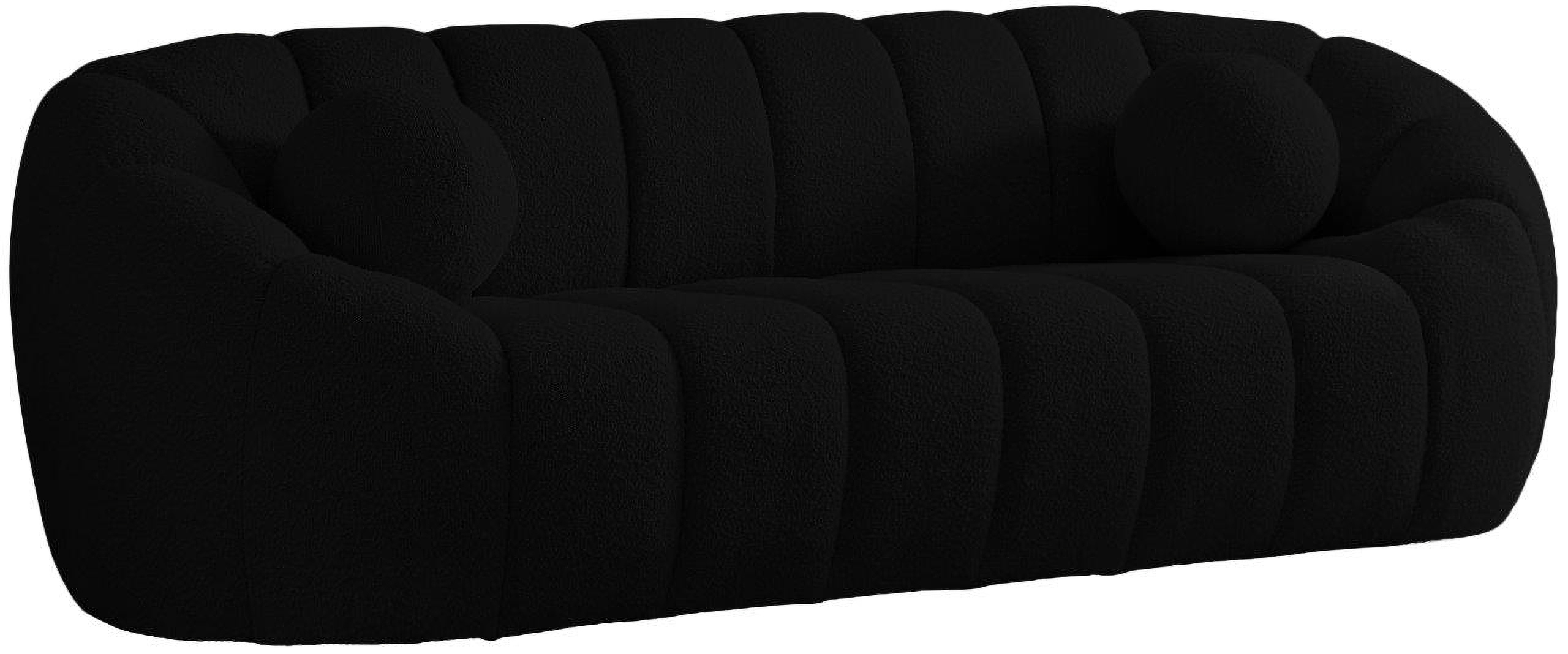 Elijah Boucle Fabric Sofa In Black By Meridian | 1Stopbedrooms in The Durability and Comfort of Cream Boucle Fabric on the Elijah Sofa