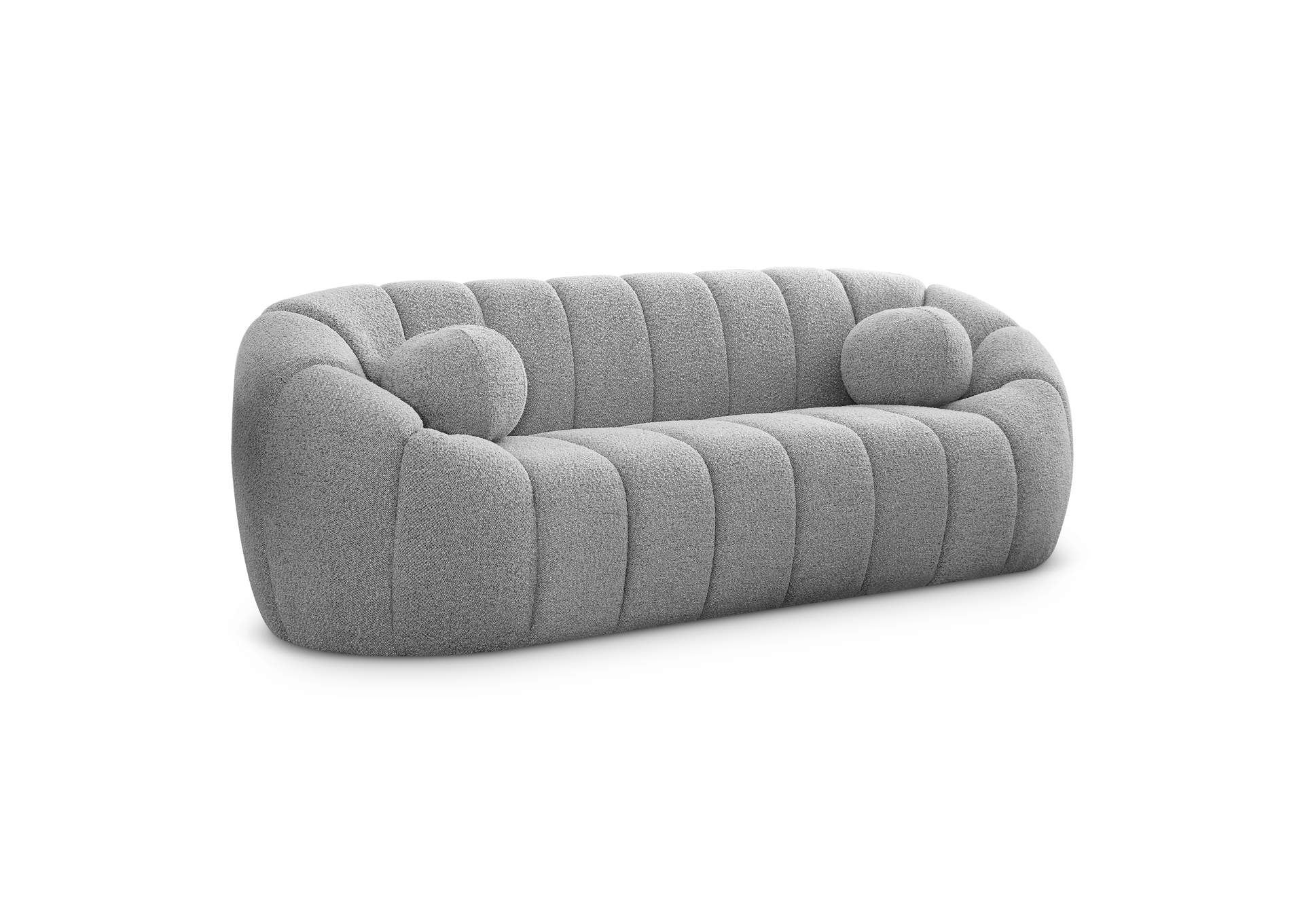 Elijah Grey Boucle Fabric Sofa regarding The Durability and Comfort of Cream Boucle Fabric on the Elijah Sofa