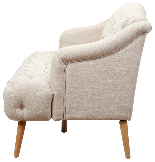 Erin Contemporary Tufted Fabric 3 Seater Sofa - Midcentury - Sofas - By ... regarding How to Style Your Erin Contemporary Tufted Sofa Beige