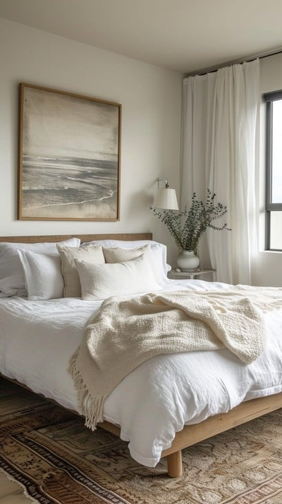 Free Serene Bedroom Interior Image | Download At Stockcake with regard to Achieving a Serene Bedroom Aesthetic with the White Washed Natural Dresser