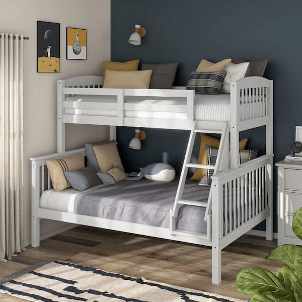 Furniture Of America Cyra White Twin Over Full Modular Bunk Bed With ... within