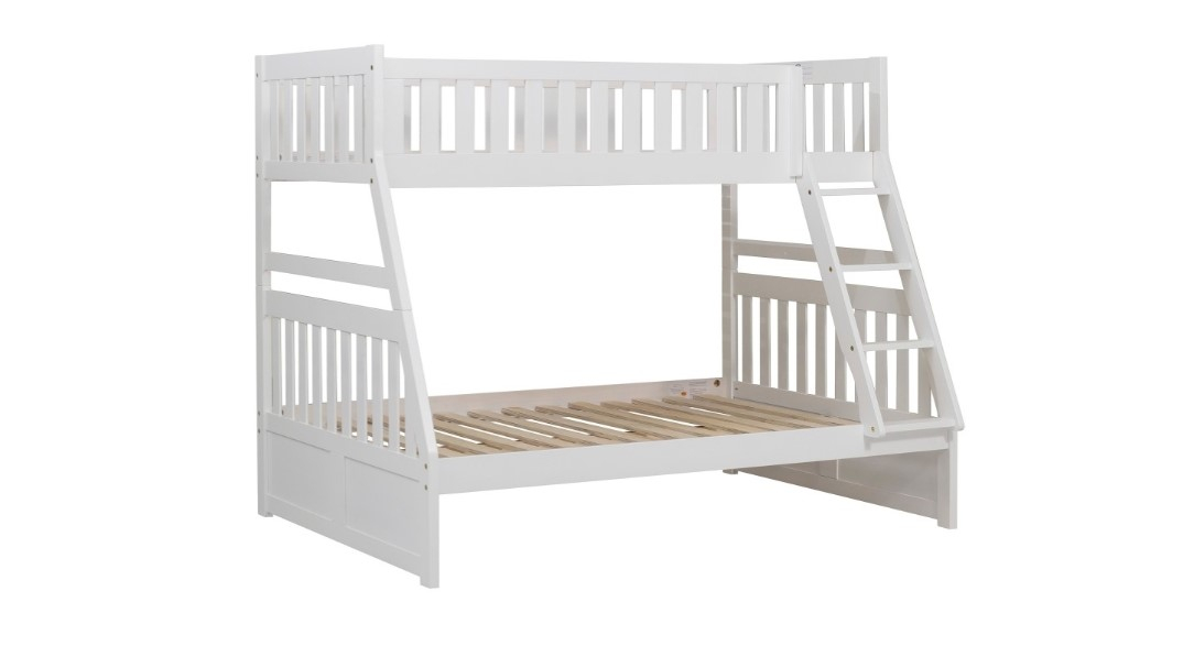 Galen Twin/Full Bunk Bed-White - Tampa Bay Mattresses pertaining to Creating a Dream Space The Lexicon Galen Bunk Bed in White