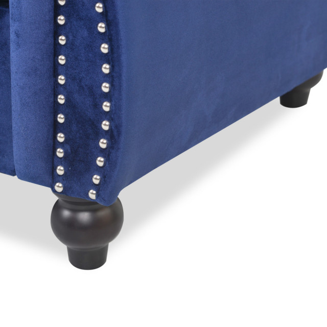 Garrison Tufted Chesterfield Velvet 3 Seater Sofa - Traditional - Sofas ... inside