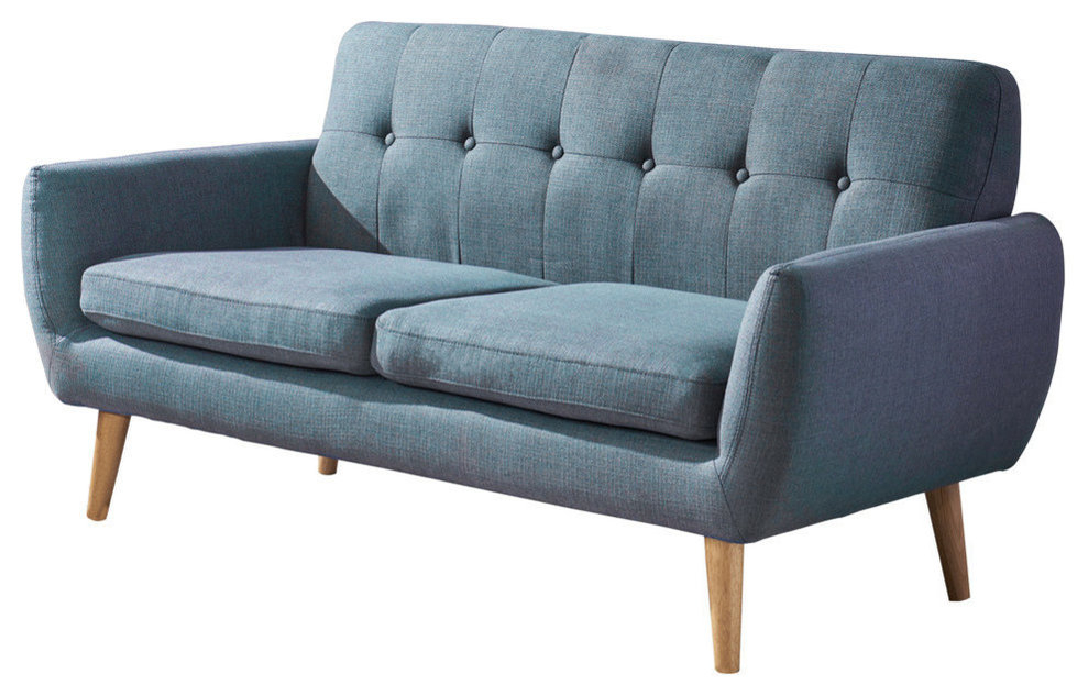 Gdf Studio Joseline Mid Century Modern Petite Fabric Sofa - Midcentury ... for Why the GDF Studio Joseline Petite Sofa in Blue is a Compact Comfort Champion