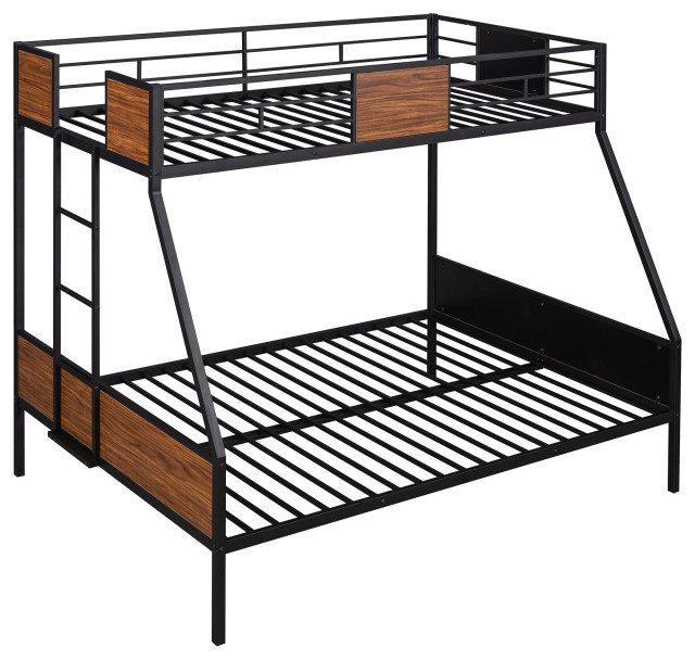 Gewnee Twin Over Full Metal Bunk Bed For Teens In Brown - Transitional ... regarding A Parent's Guide to the Gewnee Twin Over Twin Metal Bunk Bed