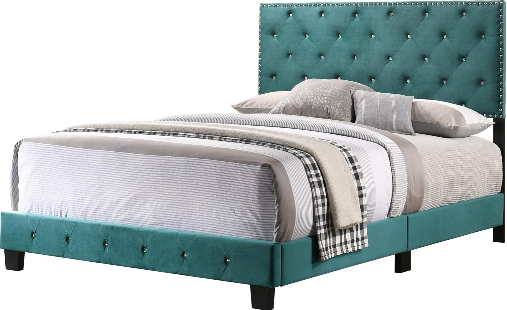Glory Furniture Suffolk Full Bed, Green | 1Stopbedrooms throughout