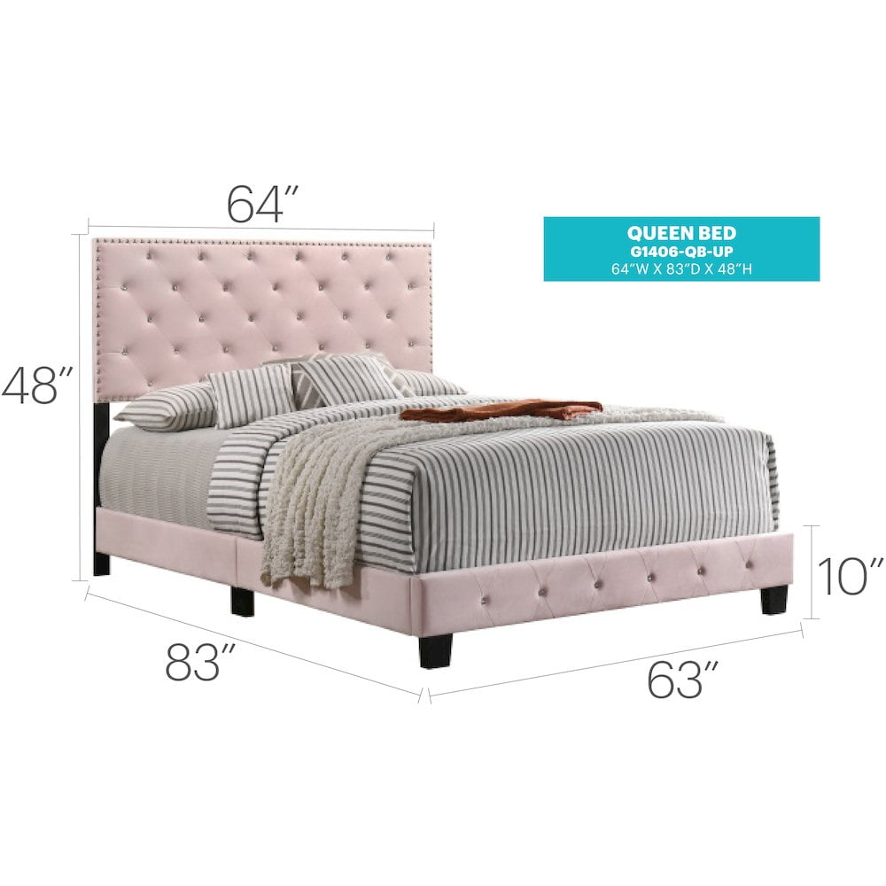 Glory Furniture Suffolk Full Bed In Pink Color - Walmart.com within