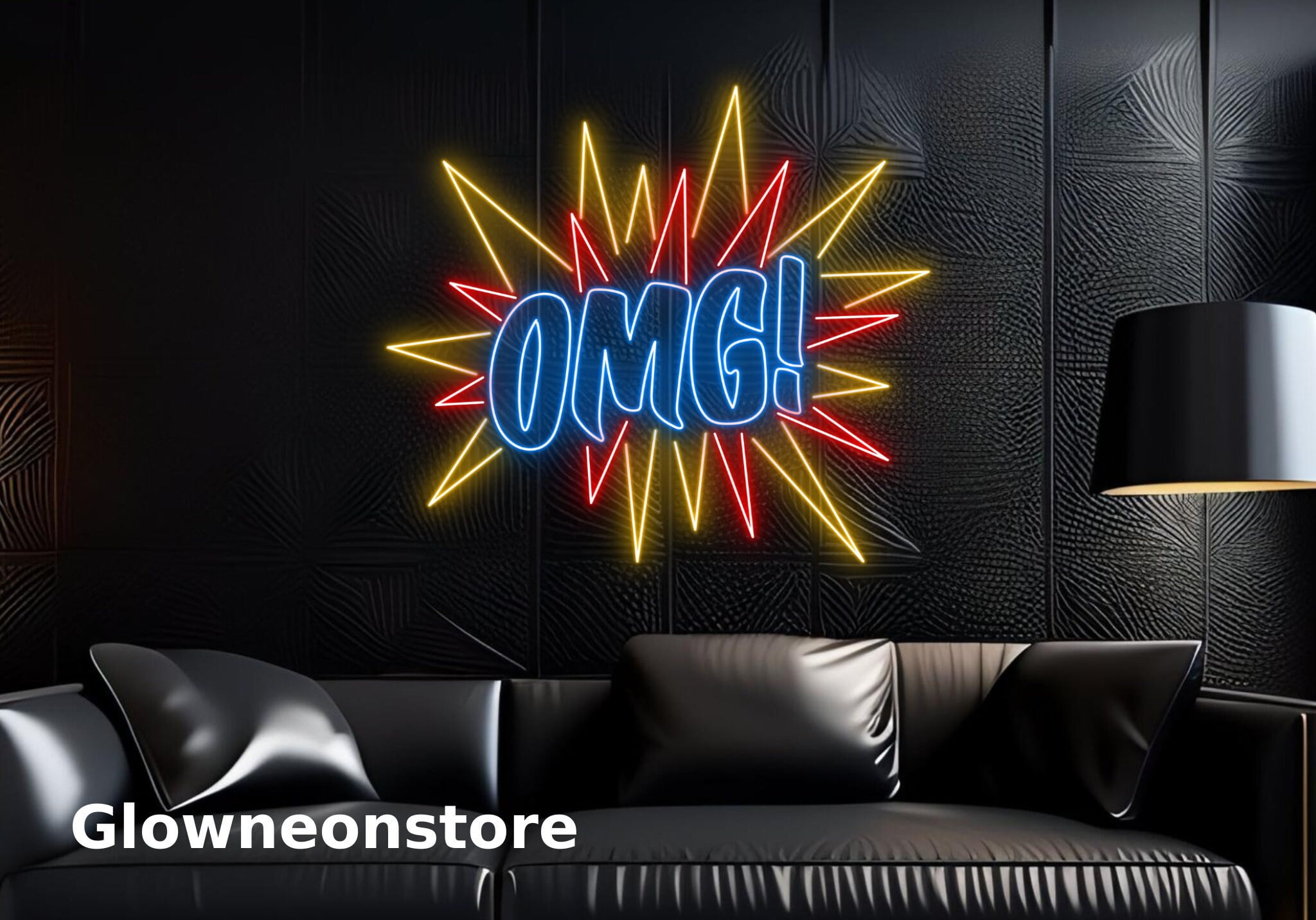 Glowneon Omg Pop Art Neon Sign, Omg Comic Led Sign, Comic Wall Art ... pertaining to