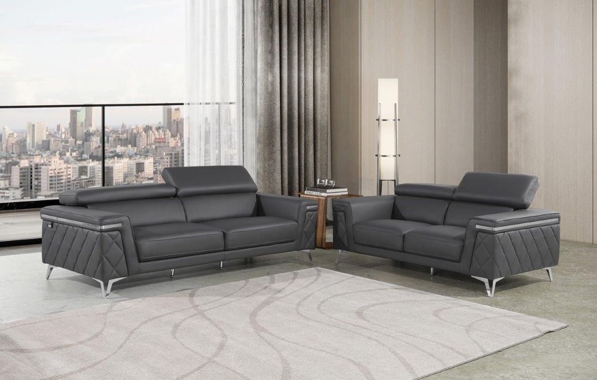 Hanari Modern Grey Italian Leather Sofa with regard to Why the Veneto Dark Gray Italian Leather Sofa is a Timeless Choice
