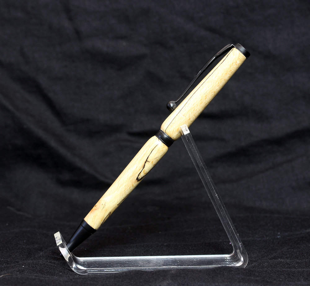 Hand Crafted Beech Wood Slimline Pen - Scottish Island Gifts regarding