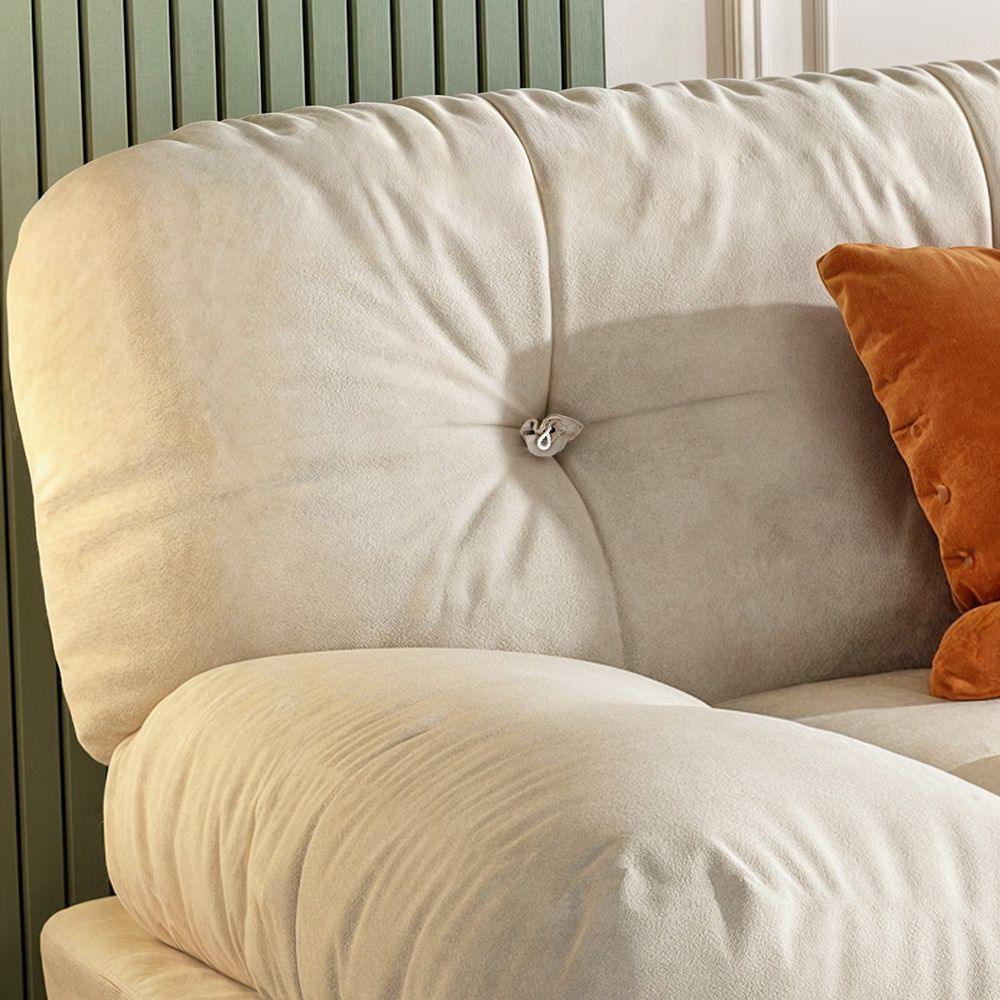 Hernest | Modern Offwhite Velvet Upholstered Convertible Deep Seated Sofa regarding A Closer Look at the Beautiful Henson Velvet Upholstered Sofa in Cream