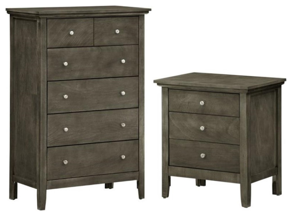 Home Square 2-Piece Set With 5-Drawer Chest And 3-Drawer Nightstand In ... in The Versatility of the Home Square 2-Piece Set for Any Bedroom Style