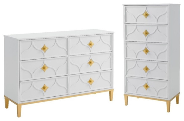 Home Square 2-Piece Set With Emma 5 Drawer Chest & 6 Drawer Dresser ... in The Versatility of the Home Square 2-Piece Set for Any Bedroom Style