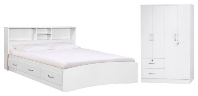 Home Square 2-Piece Set With Queen Captains Bed And 4-Doors 2-Drawers ... in The Versatility of the Home Square 2-Piece Set for Any Bedroom Style