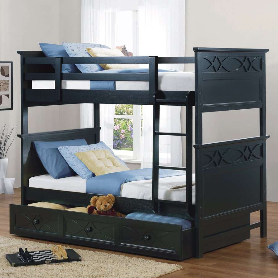 Homelegance Sanibel Black Twin Over Twin Bunk Bed At Lowes.com throughout