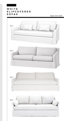 How We Choose : White Slipcovered Sofas - Room For Tuesday Blog for Achieving Serenity The Minimalist Modern White Slipcovered Sofa