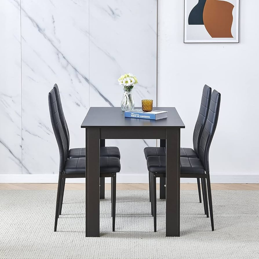 Inexpensive Black Kitchen Table Chair Sets New Design Cheap Price with regard to