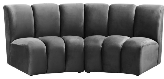 Infinity Channel Tufted Velvet Modular Chair, 2 Piece - Transitional ... intended for