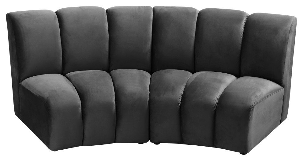 Infinity Channel Tufted Velvet Modular Chair, 2 Piece - Transitional ... with regard to