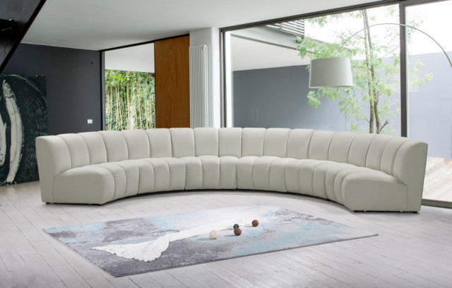 Infinity Channel Tufted Velvet Modular Chair, 6 Piece - Transitional ... regarding