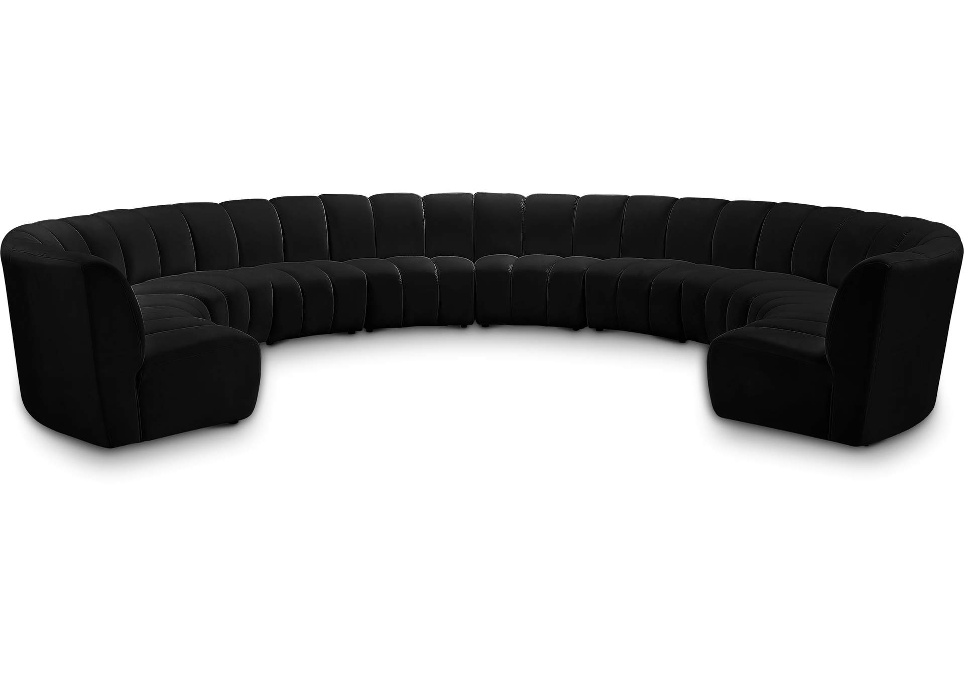 Infinity Cognac Velvet 9 Piece Modular Sectional in