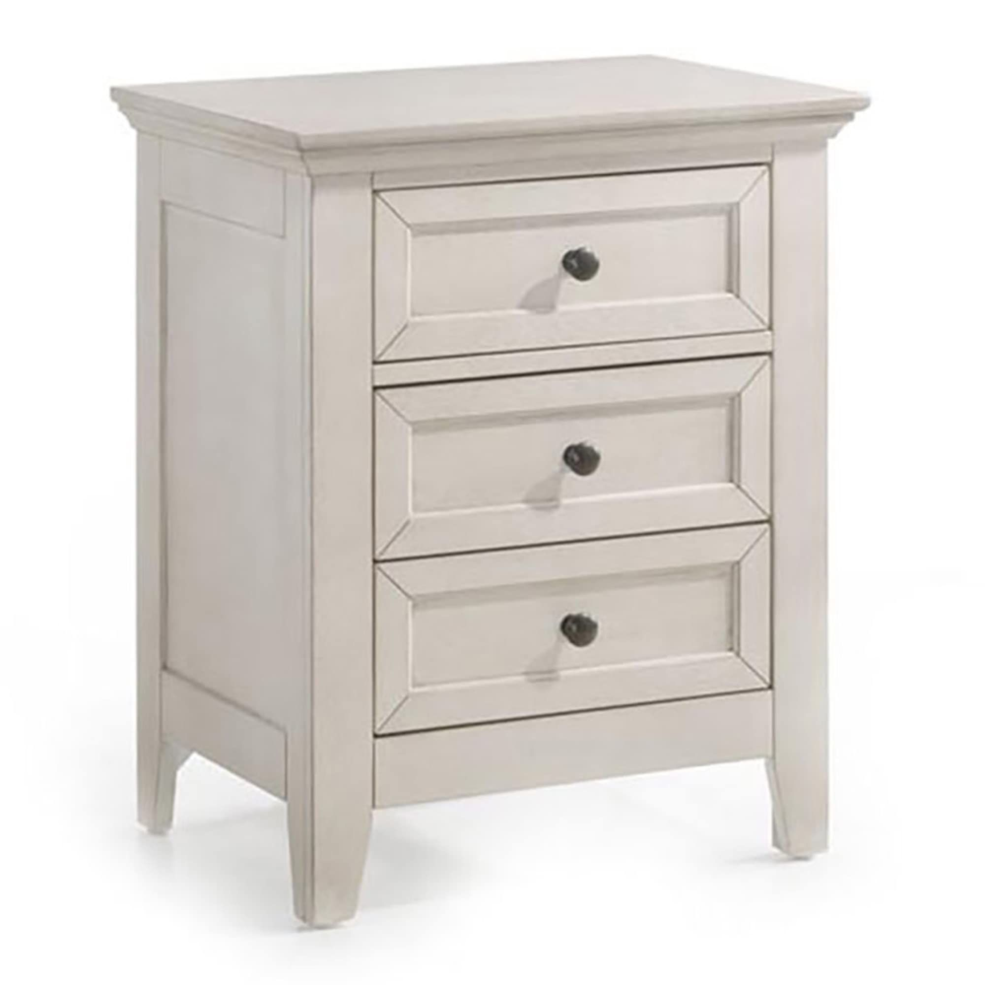 Intercon San Mateo Nightstand With 3 Drawers, Rustic White Bedside Tables within Tips for Organizing with the San Mateo Rustic White Wooden Chest