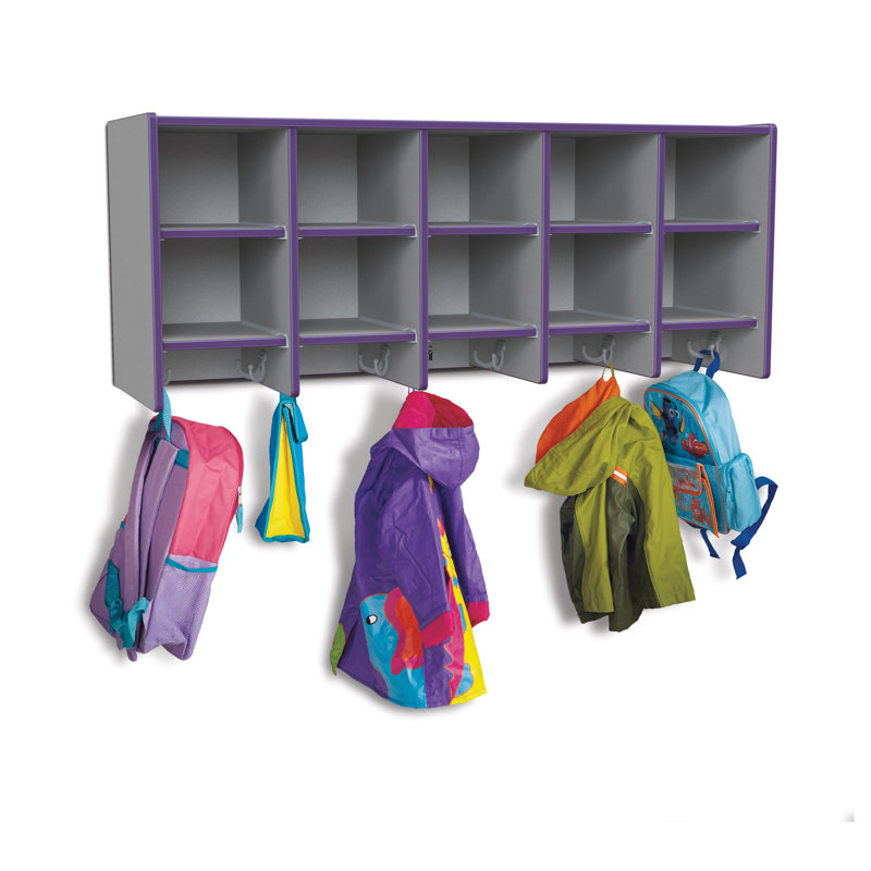 Jonti-Craft Rainbow Accents® 10 Section Wall Mount Coat Locker | Wayfair with Unlocking Organization's Potential with the Rainbow Accents 5-Section Locker