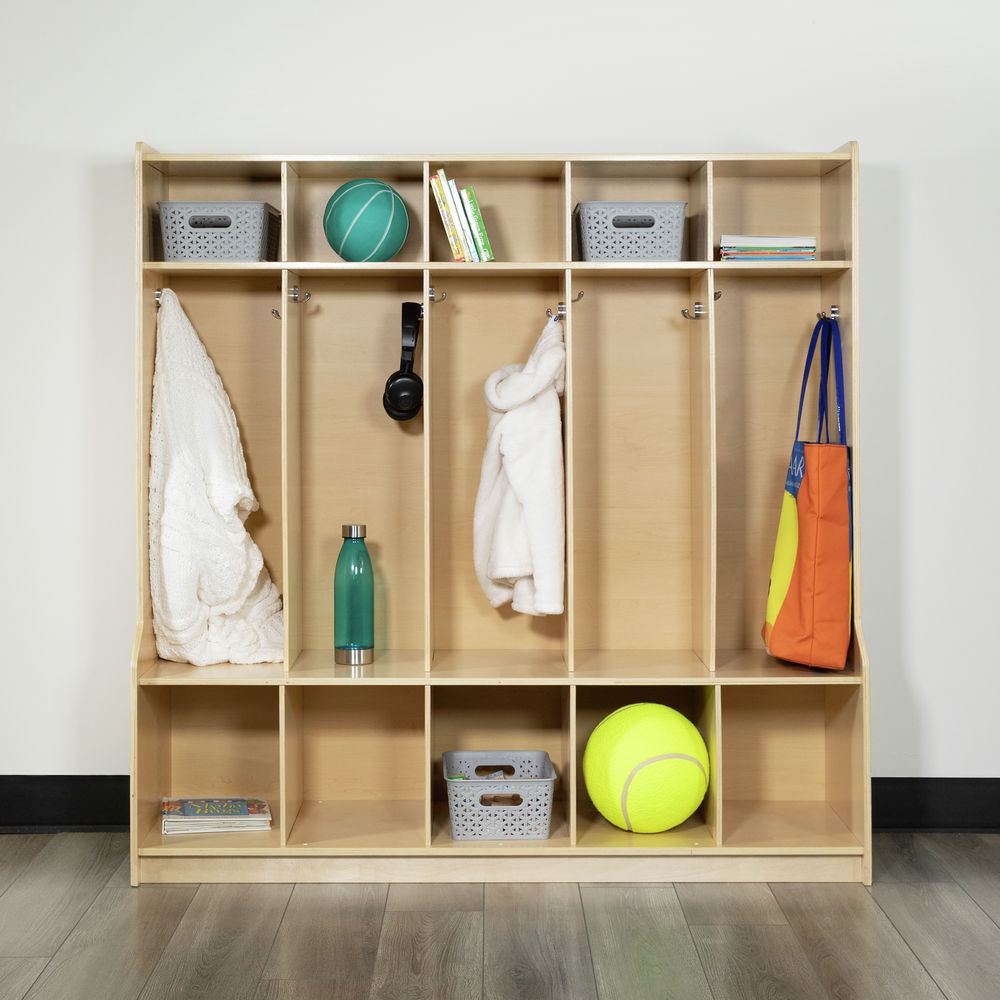 Kids 8-Person Wooden Coat Lockers With Cubbies 48 Wide X 15 Deep X 50-1 ... with Creating Functional and Fun Toddler Zones Understanding Coat Locker Needs