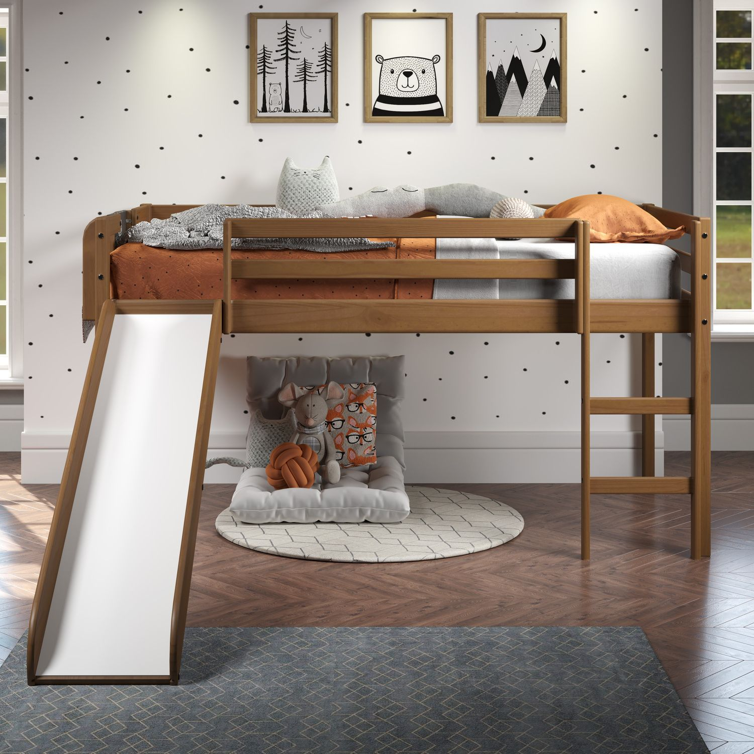 Kids Wood Loft Bed With Fun Slide And Ladder – Artofit pertaining to