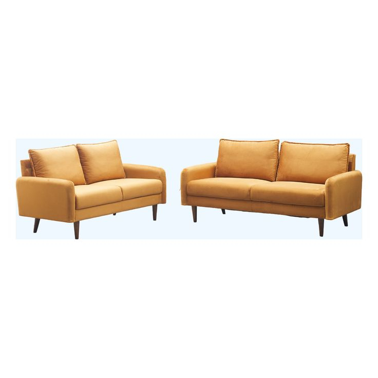 Kingway Furniture Almor Velvet Living Room Set, Ginger In 2024 | Velvet ... pertaining to