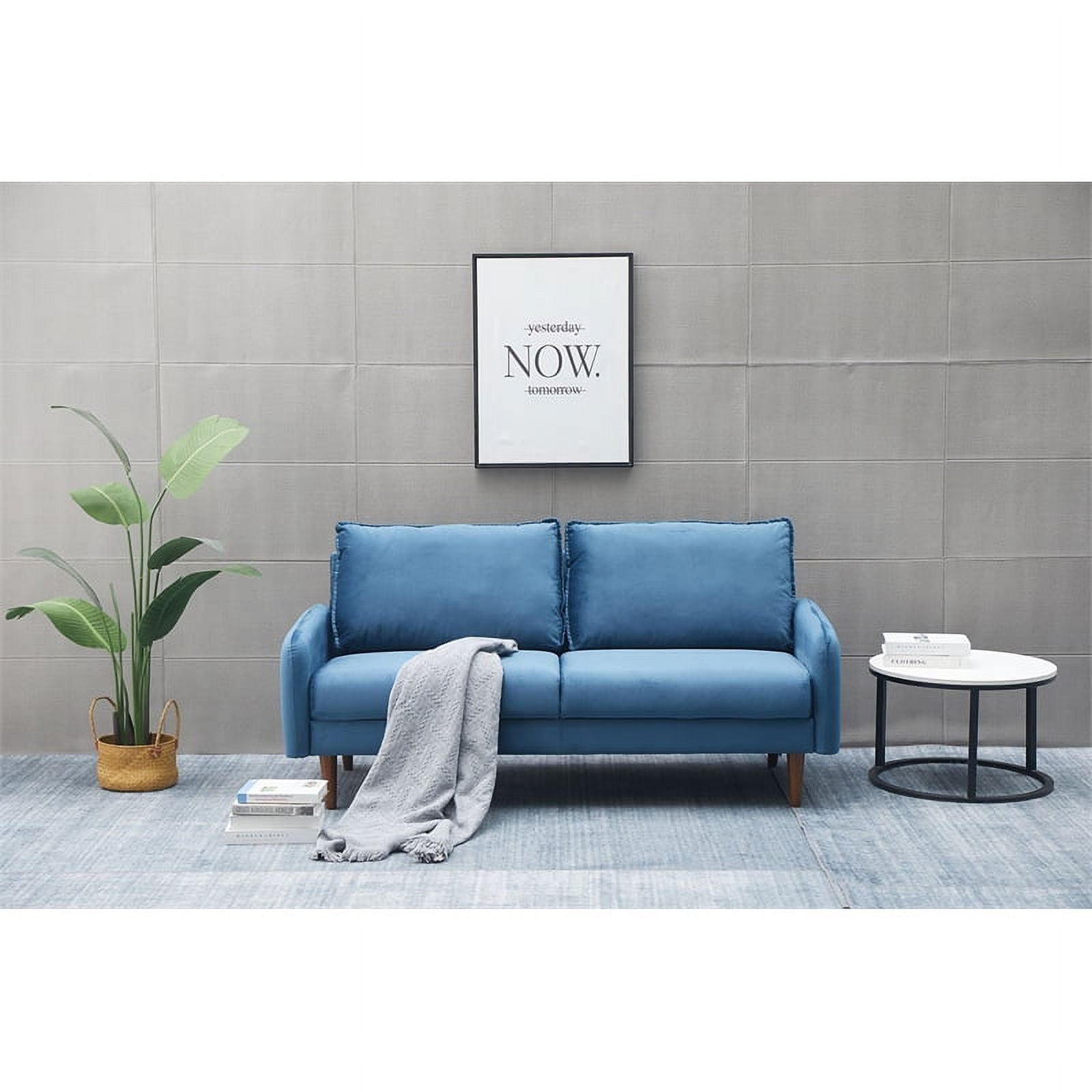 Kingway Furniture Hambrok Velvet Living Room Sofa In Prussian Blue ... with Elevate Your Space The Kingway Furniture Almor Velvet Sofa in Army Green