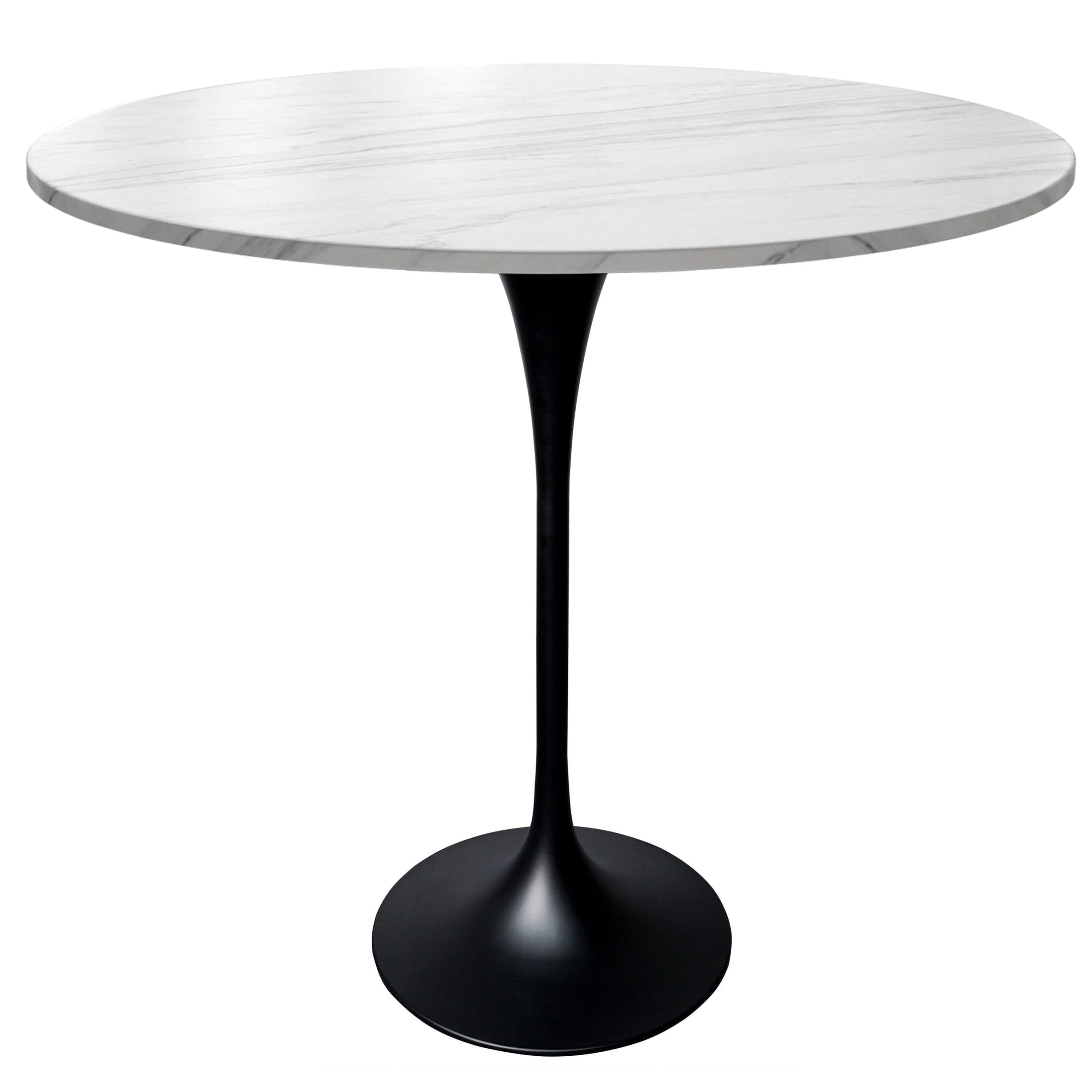 Leisuremod 48" Round Bar Height Dining Table With Sintered Stone Top ... in