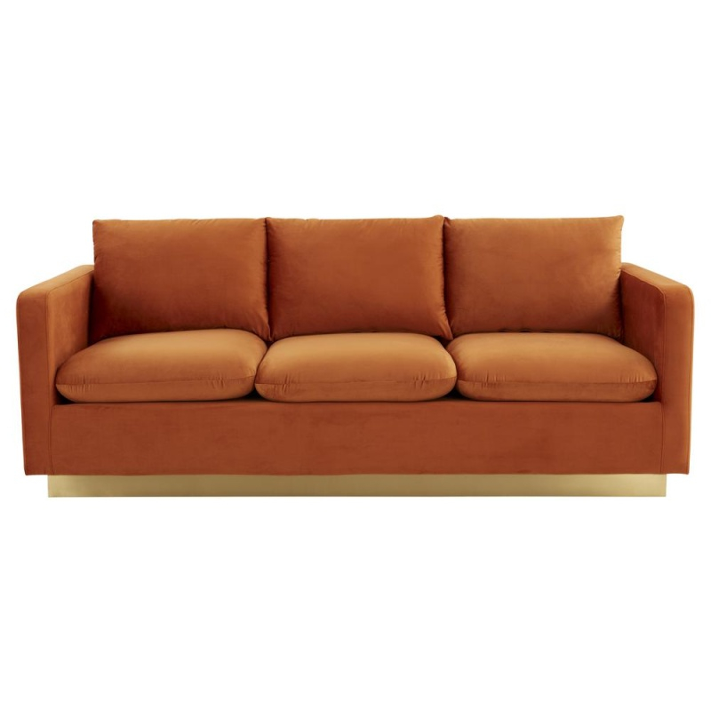 Leisuremod Nervo Modern Mid-Century Velvet Sofa With Gold Frame | New ... inside Understanding the Comfort and Style of the Nervo Velvet 3-Piece Sofa