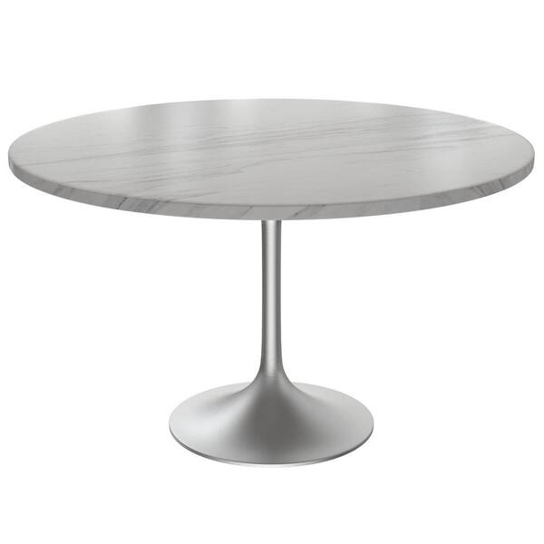 Leisuremod Verve Modern 48 Round Dining Table With Sintered Stone ... inside Exploring the Durability of the Verve 48 Round Dining Table